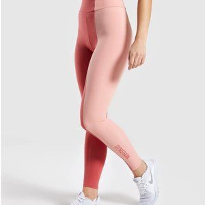 Gymshark Duo Leggings Brick Red/Peach Size S